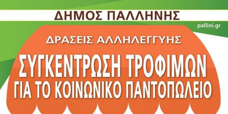 Read more about the article Συγκέντρωση τροφίμων για το κοινωνικό παντοπωλείο Δήμου Παλλήνης